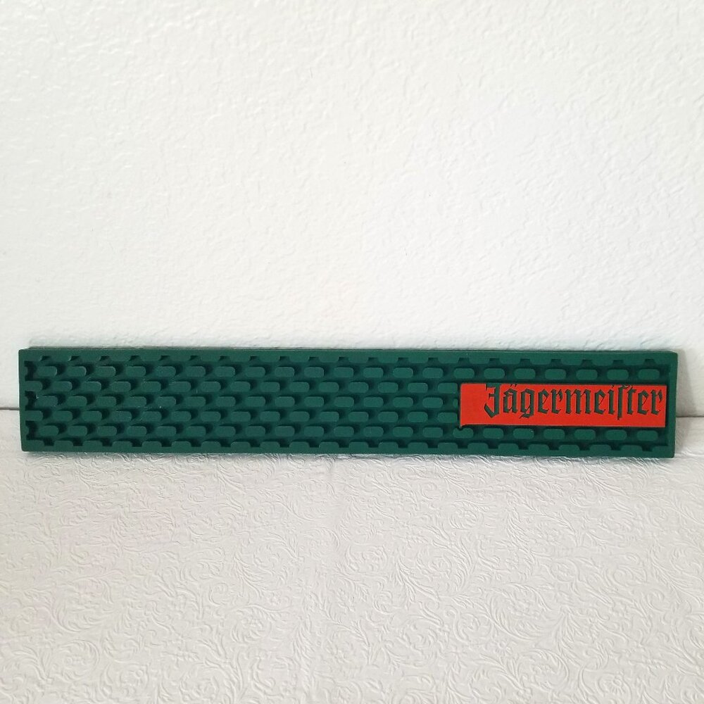 Jagermeister Green Orange Rubber Spill Rail Bar Mat 20.25""x3.5" (#2)